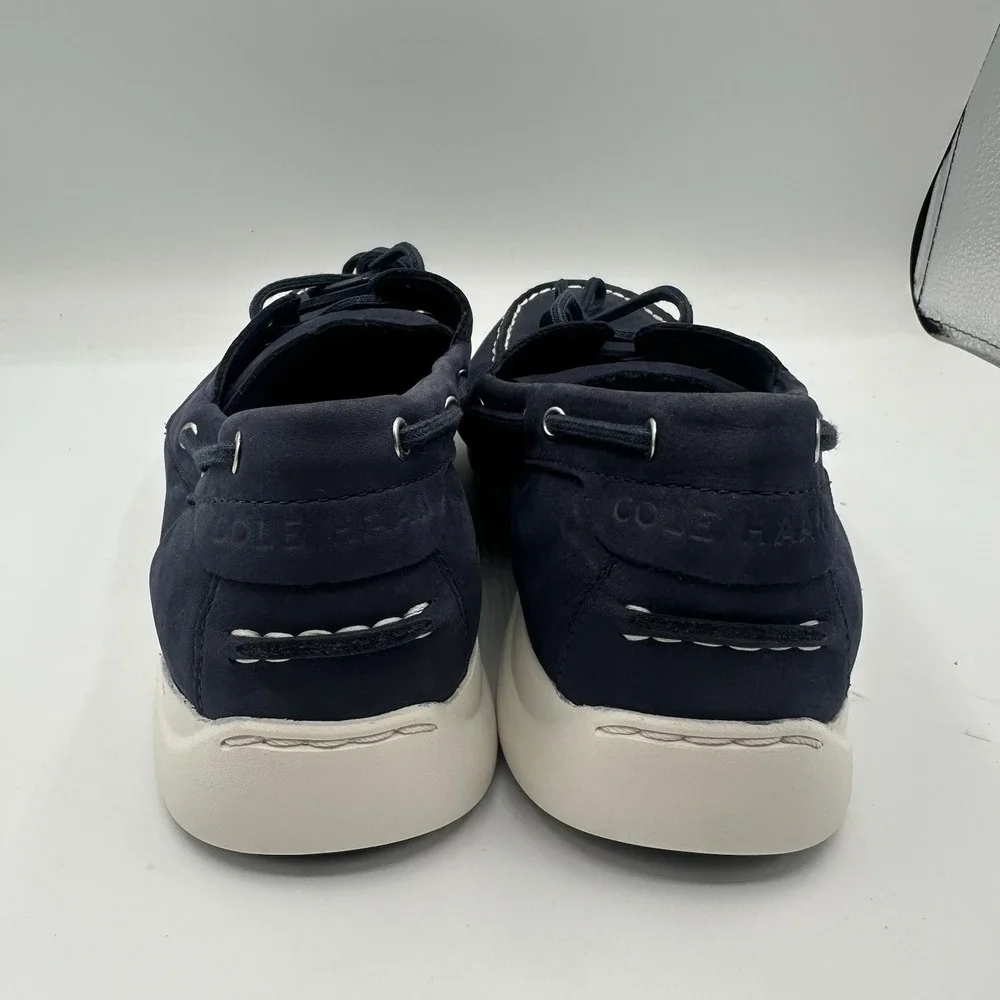 Cole Haan Grand Atlantic Boat Shoes Mens Sz 9 M Marine Navy Blue Lace‎ Up C36080